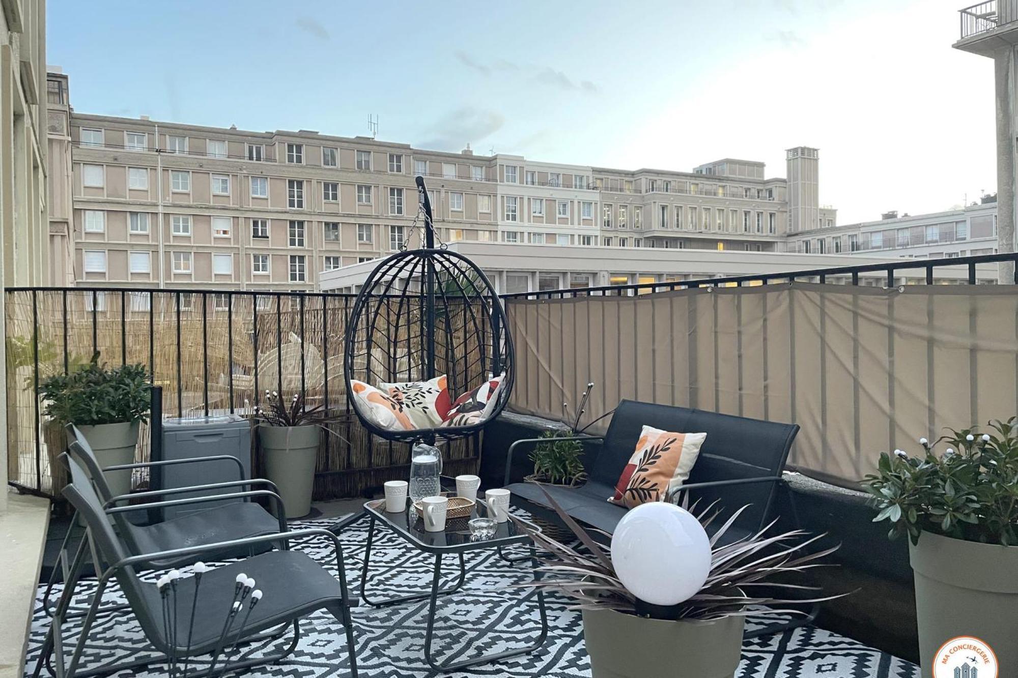 Bienvenue Au Chillou - Parking - Terrasse Appartement Le Havre Buitenkant foto